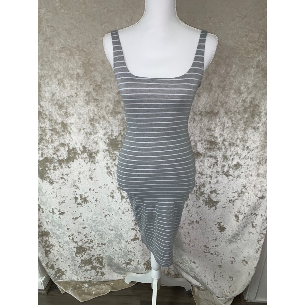 Gray & White Striped Dress